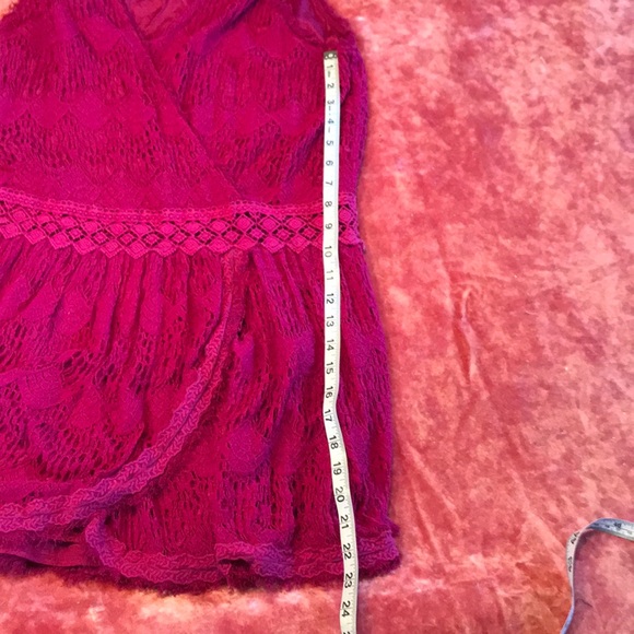 Free People Hot Pink Lace M - Picture 6 of 7